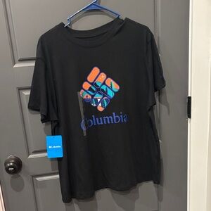 Columbia Black Tee with Vibrant Logo
